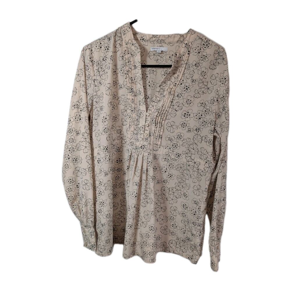 GAP Maternity Blouse Womens Medium M Floral Button Pleated Empire Waist Shirt